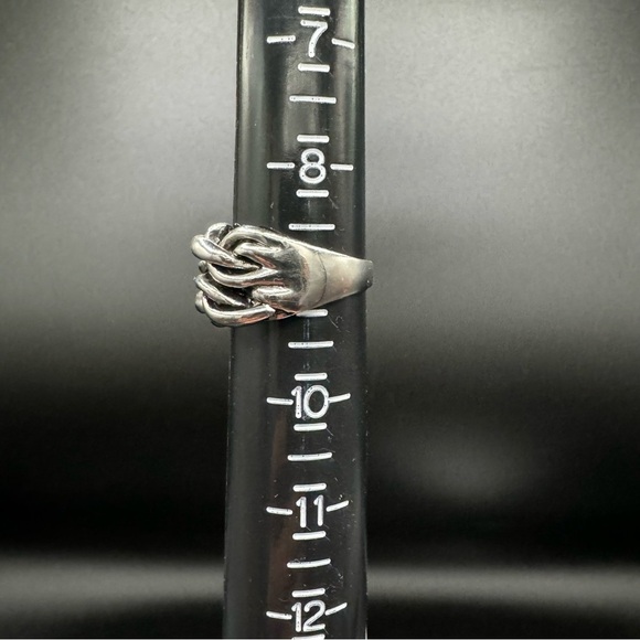 Chunky Silver Tone Braided Knot Thumb? Ring Size 8.5 - Picture 3 of 11